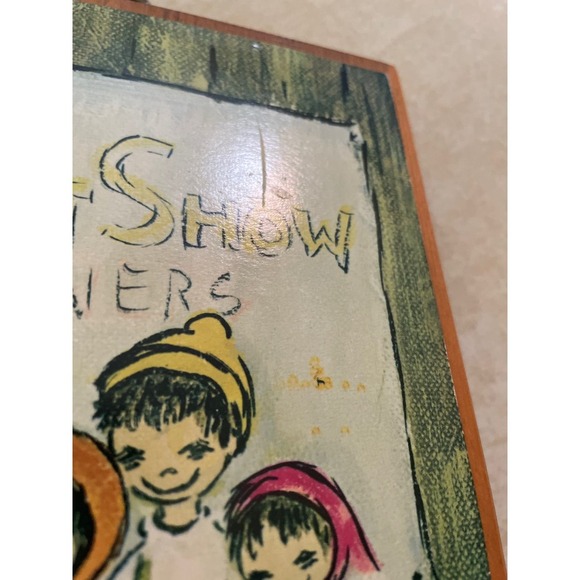 🔥Vintage Mid-Century 1969 Flavia Buzza Cardozo Wood Art “Talent Show” - Picture 4 of 5